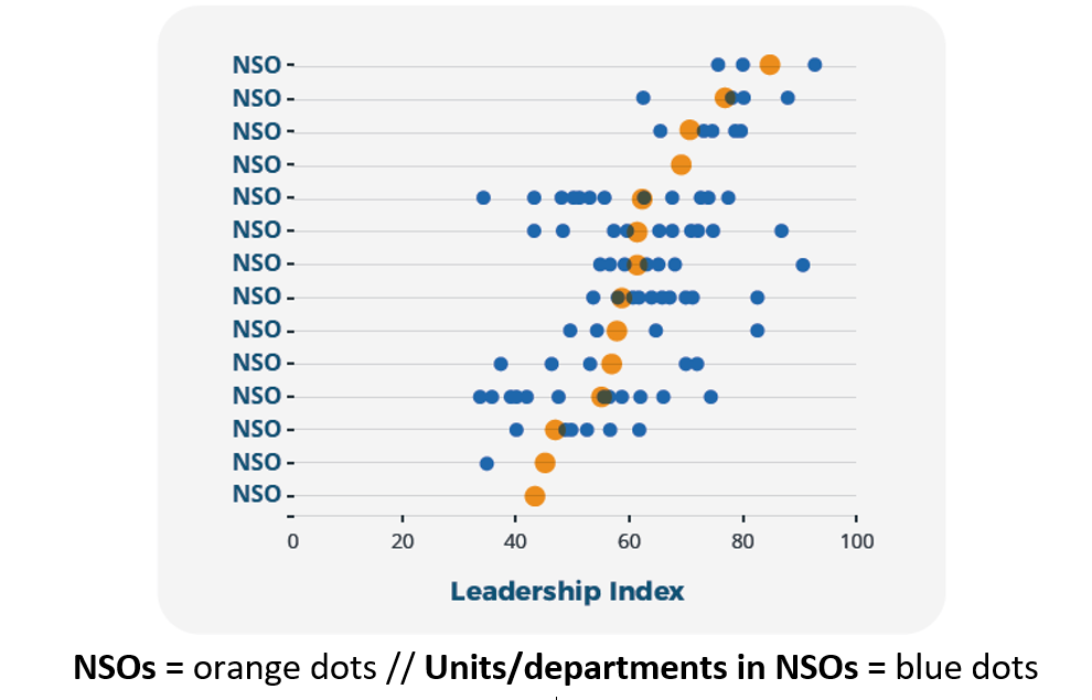 Quality of Leadership Index, by department inside each NSO