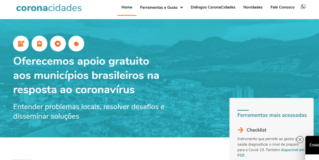 Site do portal coronacidades.org