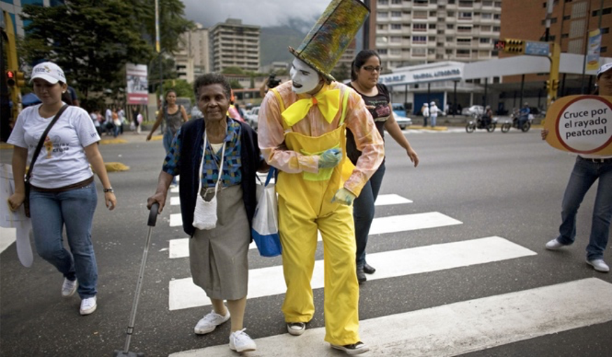 Traffic Mimes in Bogotá. Social Campaing. Source: This Changes Everything