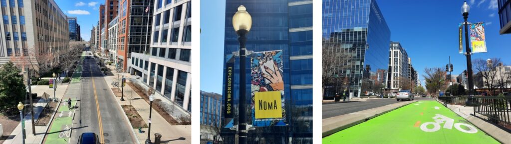 Streets and bike lanes in NoMa Washington DC