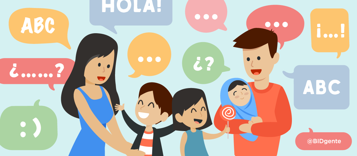 Habla con tus hijos para estimular sus habilidades lingüísticas