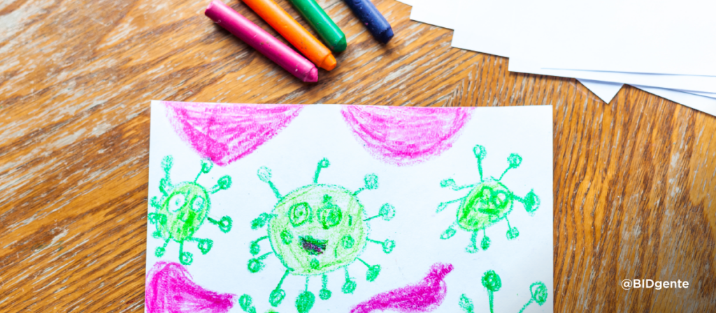 Dibujo de un niño de 6 años sobre el coronavirus
