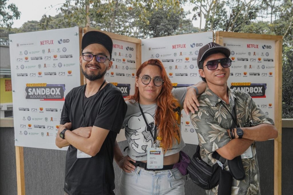 Tres jóvenes colombianos que participaron del sandbox audiovisual