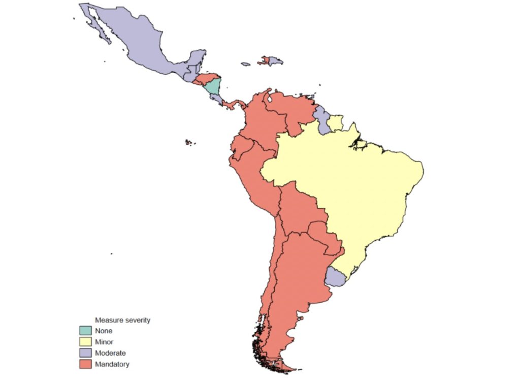 Social distancing in Latin America and the Caribbean