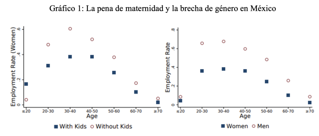 Gráfico 1: La pena de maternidad y la brecha de género en México