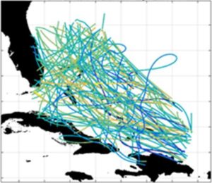 Historical Hurricane Tracks Over The Bahamas
