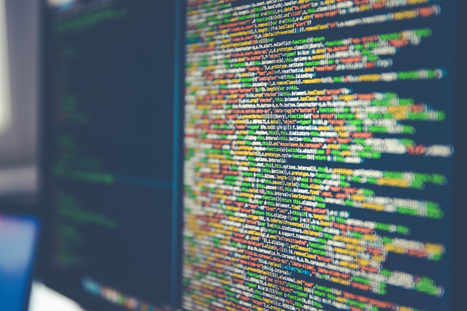 Colorful software or web code on a computer monitor
Photo by Markus Spiske on Unsplash