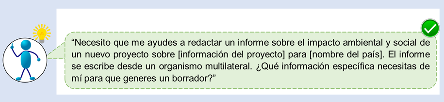 Cómo interactuar con la IAG para obtener instrucciones precisas sobre la información necesaria para un formato específico